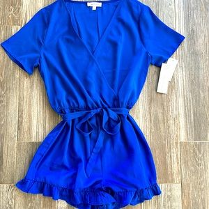 Brand New With Tags Blue Shorts Romper Size Large